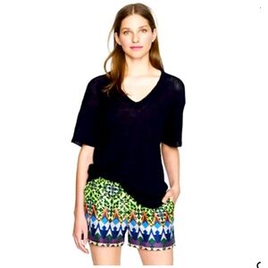 J. CREW Silk Pull On Short In Print A6616 Size 2.      c4